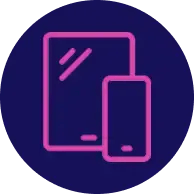 Round Icon a tablet and mobile phone.