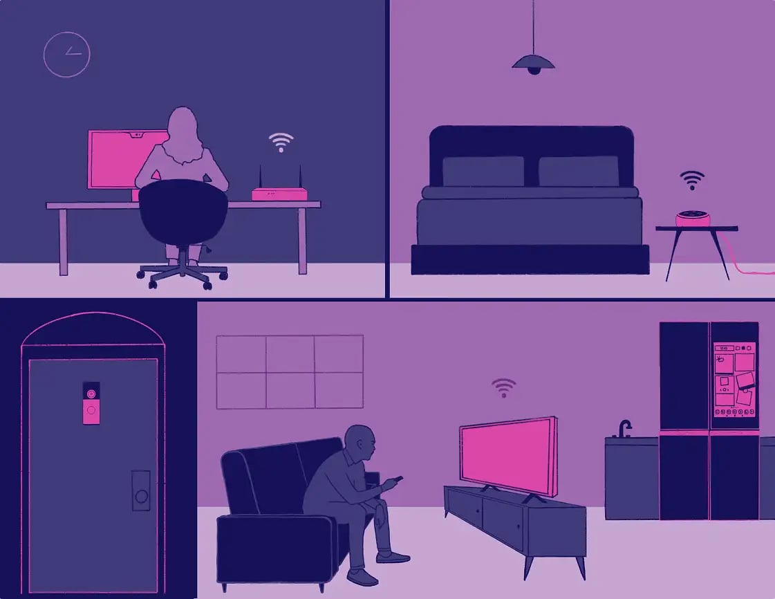 Picture of rooms with internet connections.